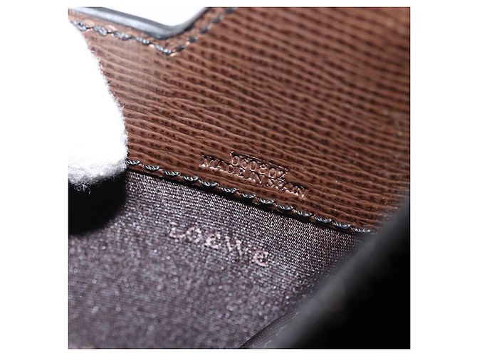 LOEWE Cartella in Pelle Marrone Scuro Auth bs29533 - vista 12