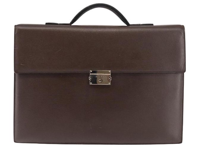 LOEWE Cartella in Pelle Marrone Scuro Auth bs29533 - vista 13