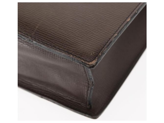 LOEWE Cartella in Pelle Marrone Scuro Auth bs29533 - vista 16