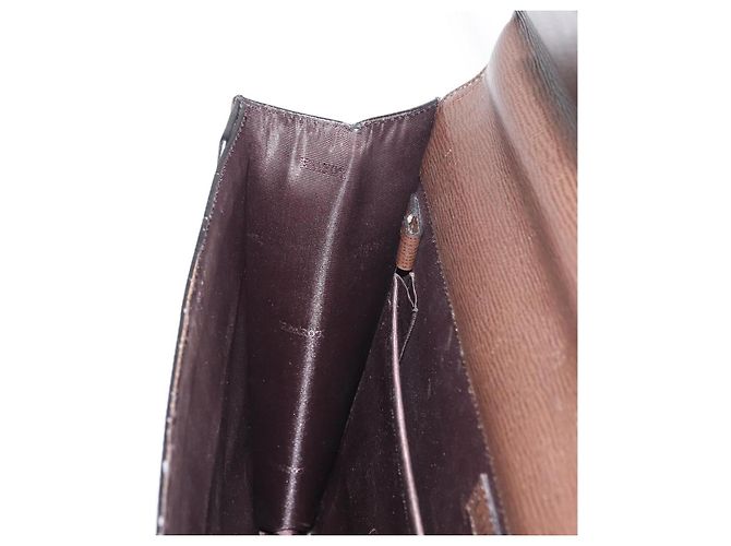 LOEWE Cartella in Pelle Marrone Scuro Auth bs29533 - vista 19