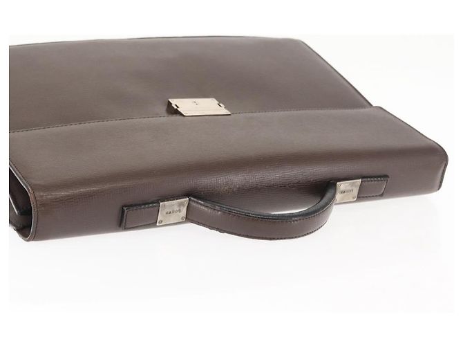 LOEWE Cartella in Pelle Marrone Scuro Auth bs29533 - vista 6