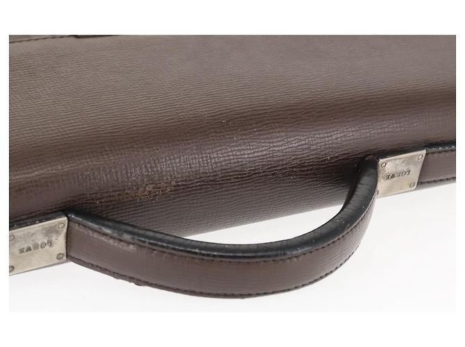LOEWE Cartella in Pelle Marrone Scuro Auth bs29533 - vista 7