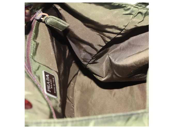 Borsa Tote Prada in nylon khaki Auth bs30124 Cachi - vista 20