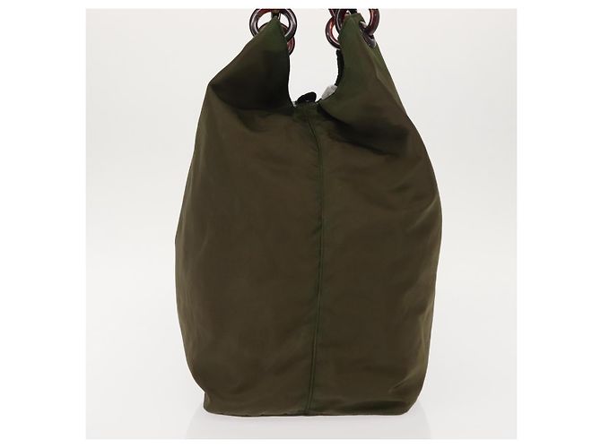 Borsa Tote Prada in nylon khaki Auth bs30124 Cachi - vista 3
