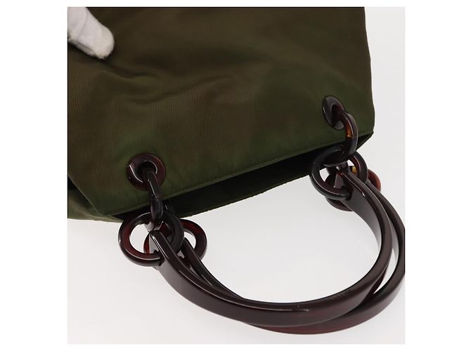 Borsa Tote Prada in nylon khaki Auth bs30124 Cachi - vista 6