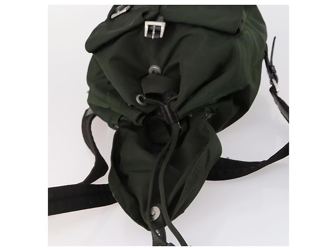 PRADA Backpack Nylon Khaki Silver Auth 147399 Silvery - view 10