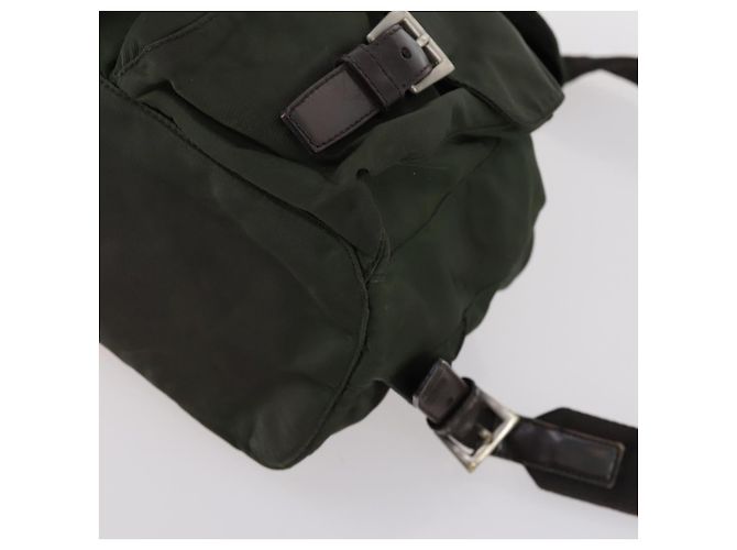 PRADA Backpack Nylon Khaki Silver Auth 147399 Silvery - view 16