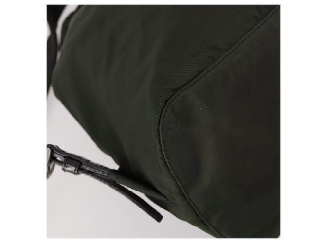 PRADA Backpack Nylon Khaki Silver Auth 147399 Silvery - view 19