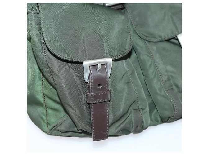 PRADA Backpack Nylon Khaki Silver Auth 147399 Silvery - view 24