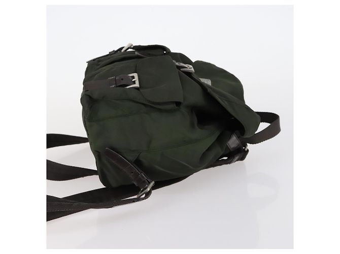 PRADA Backpack Nylon Khaki Silver Auth 147399 Silvery - view 3