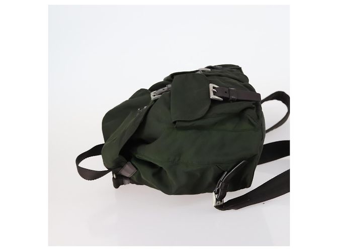 PRADA Backpack Nylon Khaki Silver Auth 147399 Silvery - view 4