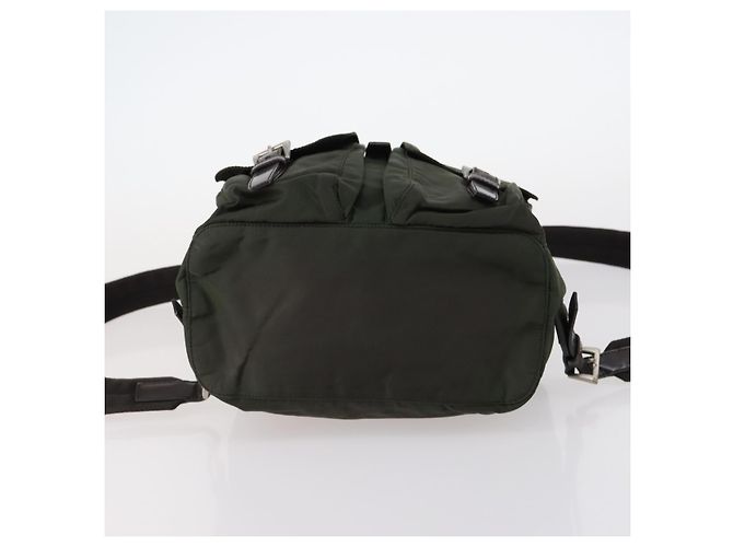PRADA Backpack Nylon Khaki Silver Auth 147399 Silvery - view 5