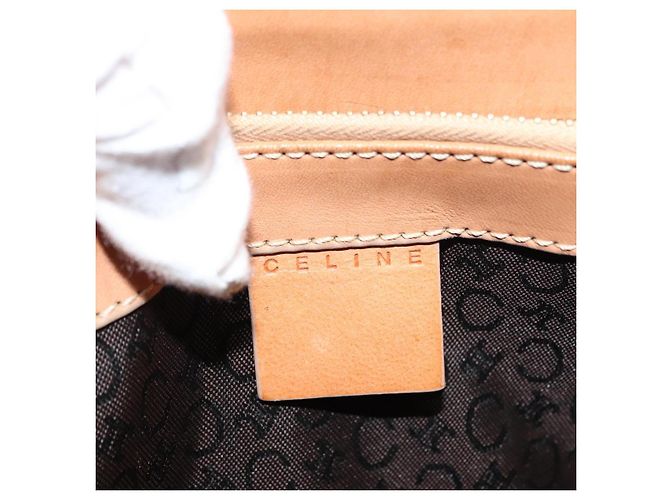 Céline CELINE C Macadam Canvas Handtasche aus Wildleder in Braun und Gold Auth 146684 Golden - Ansicht 10
