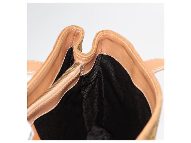 Céline CELINE C Macadam Canvas Handtasche aus Wildleder in Braun und Gold Auth 146684 Golden - Ansicht 17