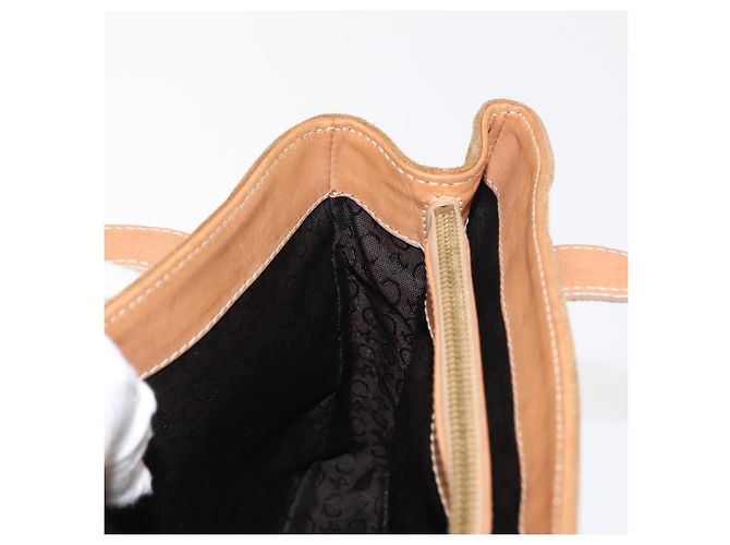 Céline CELINE C Macadam Canvas Handtasche aus Wildleder in Braun und Gold Auth 146684 Golden - Ansicht 21