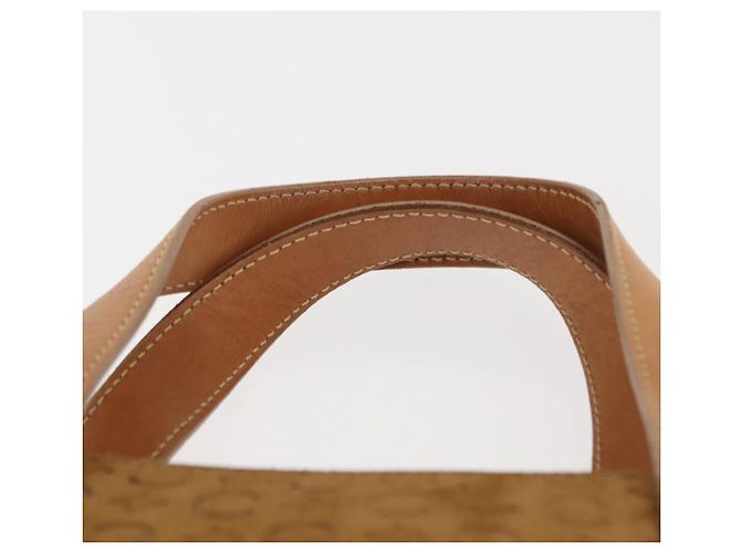 Céline CELINE C Macadam Canvas Handtasche aus Wildleder in Braun und Gold Auth 146684 Golden - Ansicht 8