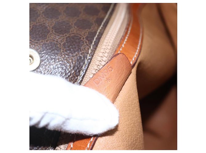 Céline Borsa tote in tela Macadam CELINE in pelle PVC marrone oro Auth ep11356 D'oro - vista 12