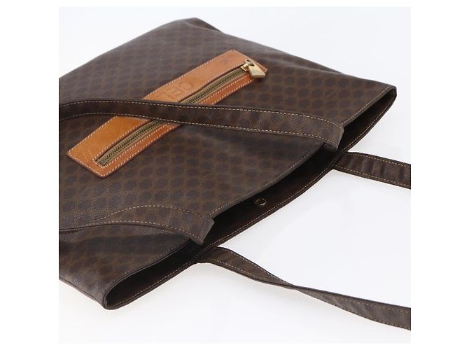 Céline Borsa tote in tela Macadam CELINE in pelle PVC marrone oro Auth ep11356 D'oro - vista 6