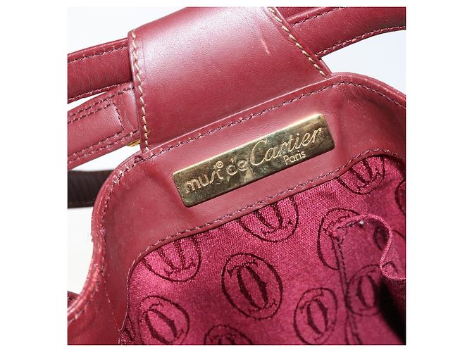 Cartier Borsa a Spalla Must Line in Pelle Bordeaux Auth ki6052 Bordò - vista 11