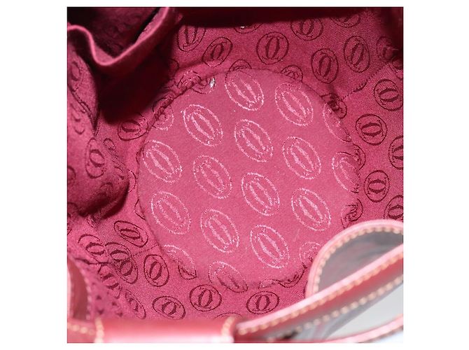 Cartier Borsa a Spalla Must Line in Pelle Bordeaux Auth ki6052 Bordò - vista 12