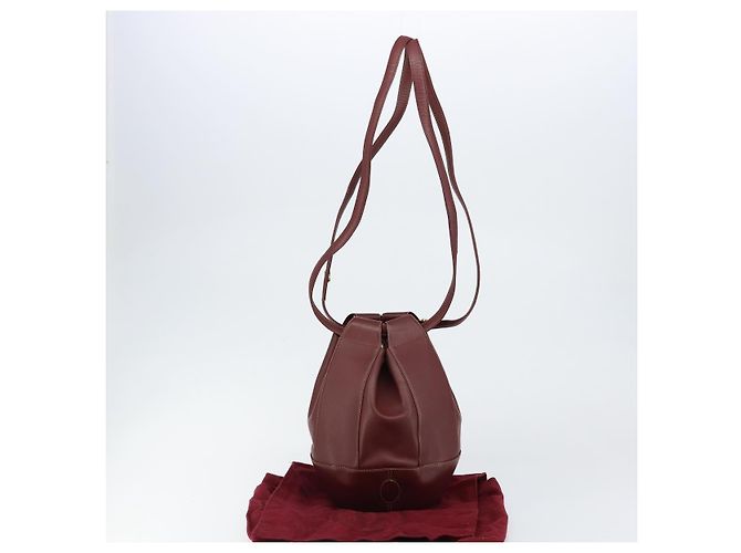 Cartier Borsa a Spalla Must Line in Pelle Bordeaux Auth ki6052 Bordò - vista 13