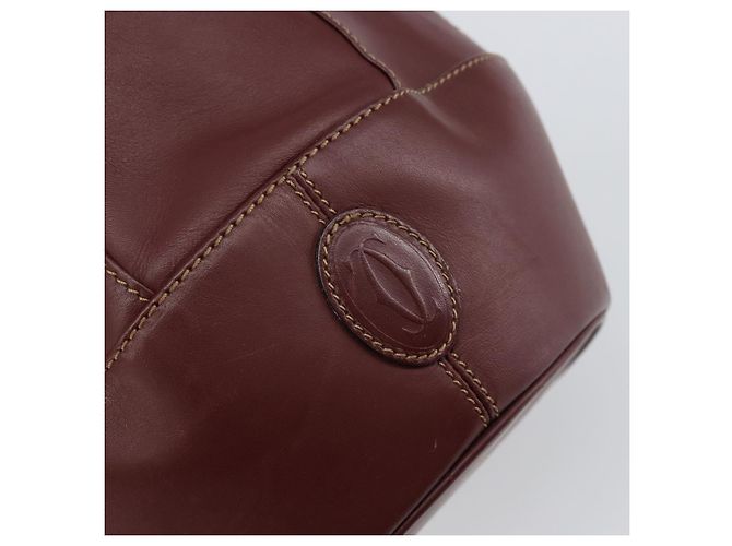 Cartier Borsa a Spalla Must Line in Pelle Bordeaux Auth ki6052 Bordò - vista 17