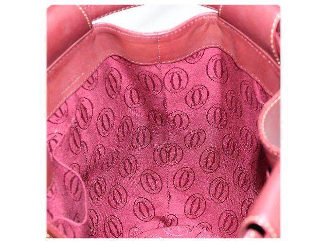 Cartier Borsa a Spalla Must Line in Pelle Bordeaux Auth ki6052 Bordò - vista 18