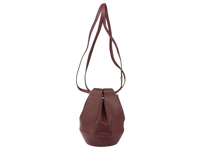 Cartier Borsa a Spalla Must Line in Pelle Bordeaux Auth ki6052 Bordò - vista 3
