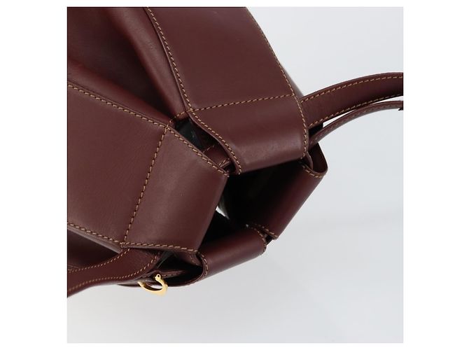 Cartier Borsa a Spalla Must Line in Pelle Bordeaux Auth ki6052 Bordò - vista 7