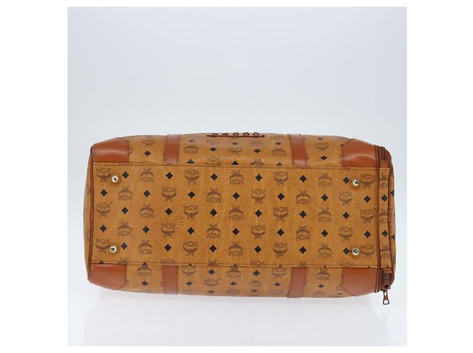 Borsa Boston MCM Logogram Vicetos PVC Marrone Oro Auth 146828 D'oro - vista 5