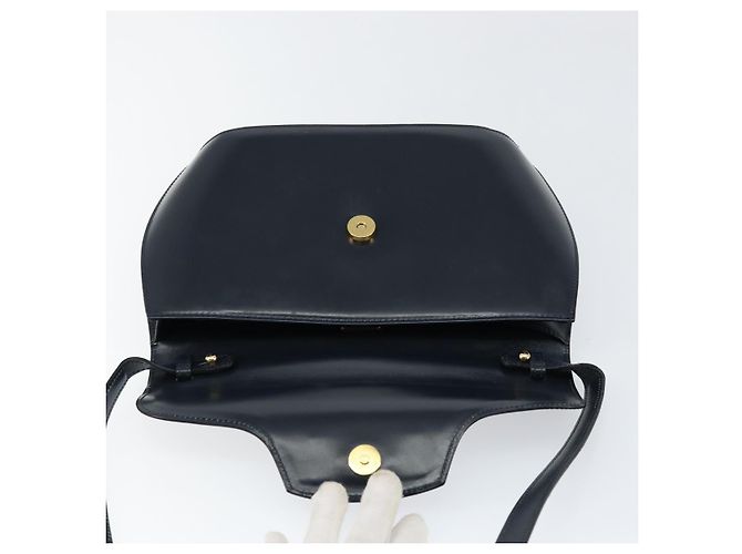 Bally Borsa a Spalla in Pelle Blu Navy Oro Auth BA7814 D'oro - vista 10