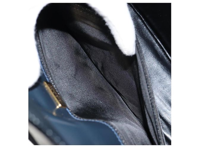 Bally Borsa a Spalla in Pelle Blu Navy Oro Auth BA7814 D'oro - vista 12
