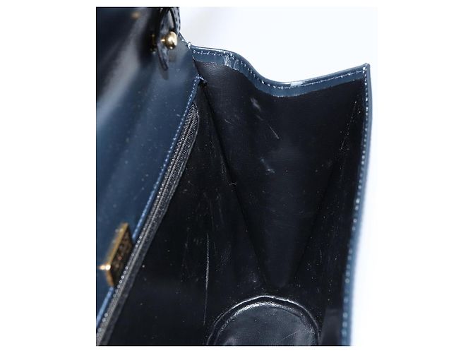 Bally Borsa a Spalla in Pelle Blu Navy Oro Auth BA7814 D'oro - vista 19