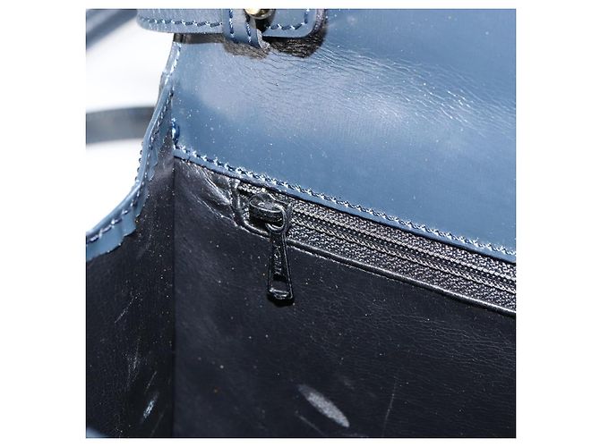 Bally Borsa a Spalla in Pelle Blu Navy Oro Auth BA7814 D'oro - vista 21