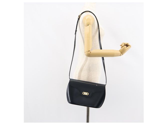 Bally Borsa a Spalla in Pelle Blu Navy Oro Auth BA7814 D'oro - vista 22