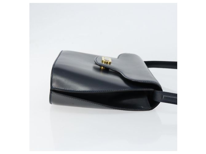 Bally Borsa a Spalla in Pelle Blu Navy Oro Auth BA7814 D'oro - vista 3
