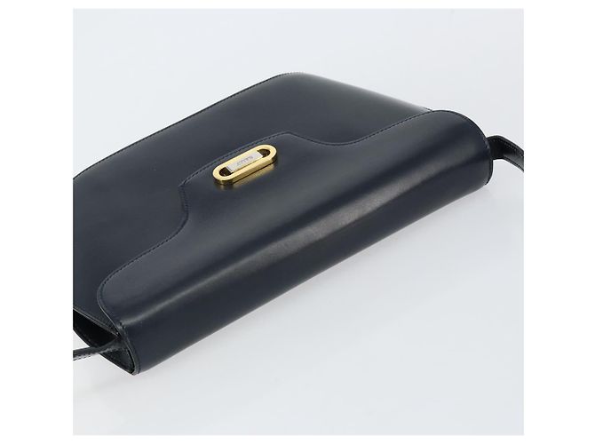 Bally Borsa a Spalla in Pelle Blu Navy Oro Auth BA7814 D'oro - vista 6