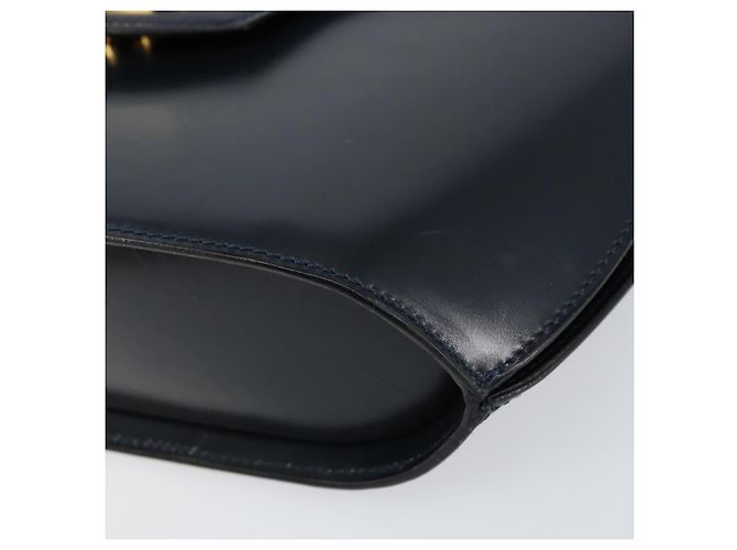 Bally Borsa a Spalla in Pelle Blu Navy Oro Auth BA7814 D'oro - vista 9