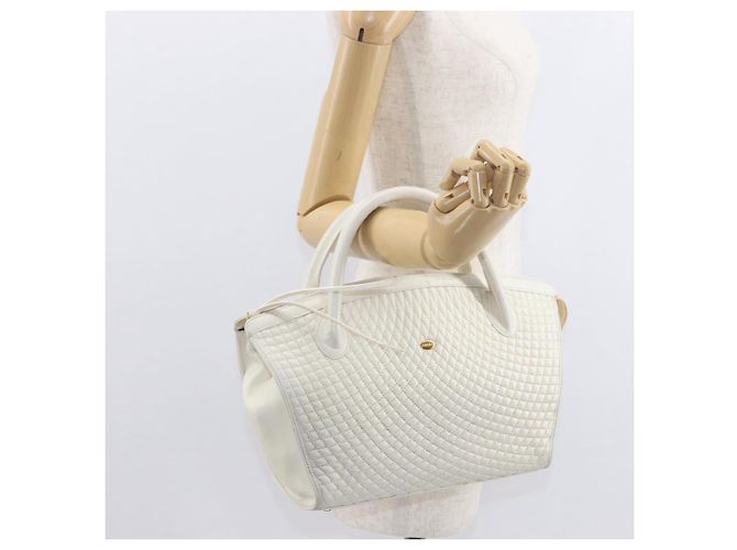 BALLY Borsa a mano in pelle bianca e oro Auth bs30959 Bianco D'oro - vista 22