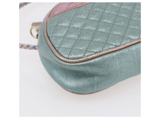 Bolso de Hombro GUCCI de Piel de Cordero Azul Claro Dorado 534951 Auth ka093 - vista 14