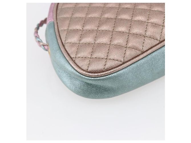 Bolso de Hombro GUCCI de Piel de Cordero Azul Claro Dorado 534951 Auth ka093 - vista 16
