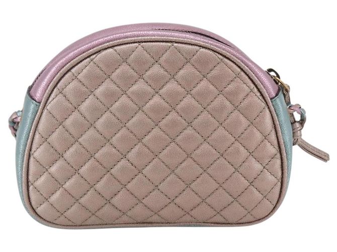Bolso de Hombro GUCCI de Piel de Cordero Azul Claro Dorado 534951 Auth ka093 - vista 2