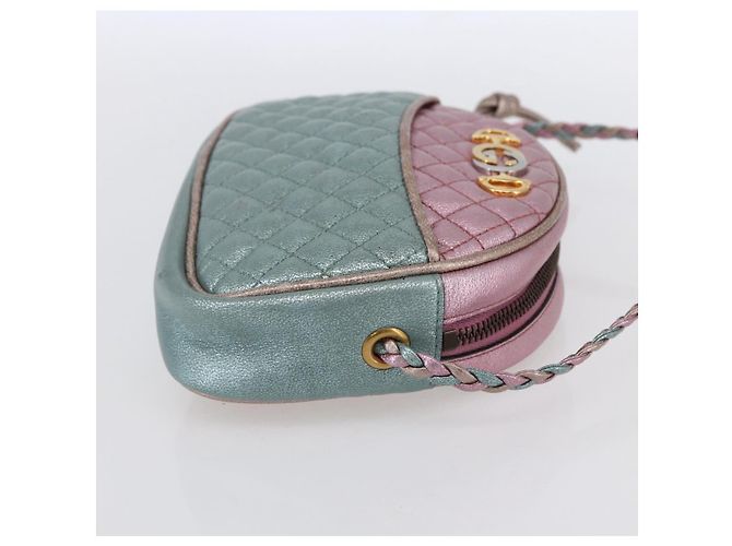 Bolso de Hombro GUCCI de Piel de Cordero Azul Claro Dorado 534951 Auth ka093 - vista 4