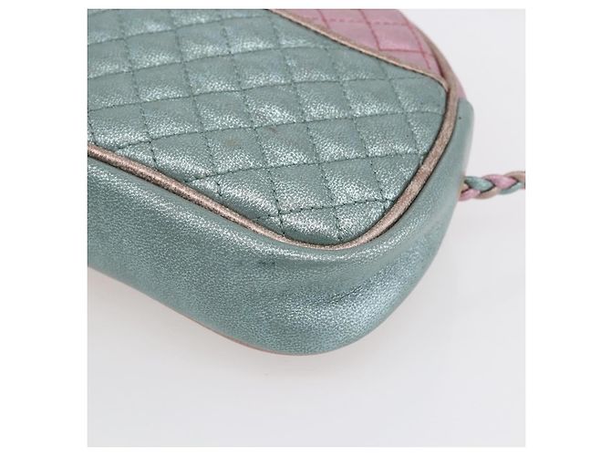 Bolso de Hombro GUCCI de Piel de Cordero Azul Claro Dorado 534951 Auth ka093 - vista 9
