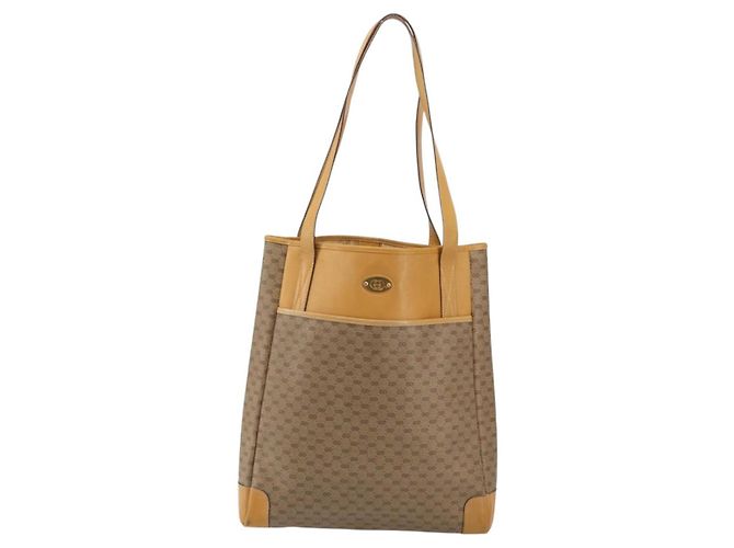 Gucci Borsa Tote Micro GG Supreme PVC Beige Oro Auth bs30935 D'oro - vista 13