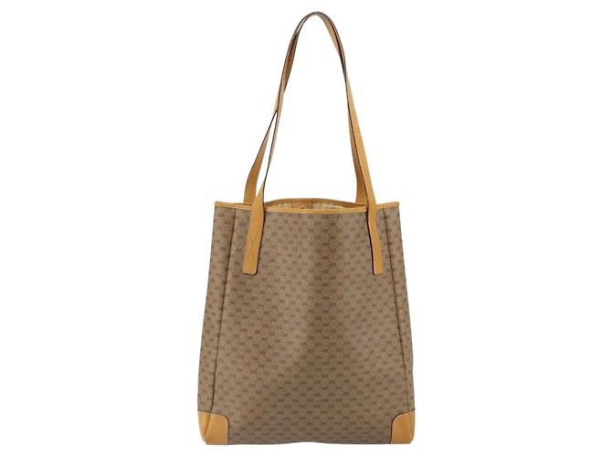 Gucci Borsa Tote Micro GG Supreme PVC Beige Oro Auth bs30935 D'oro - vista 2