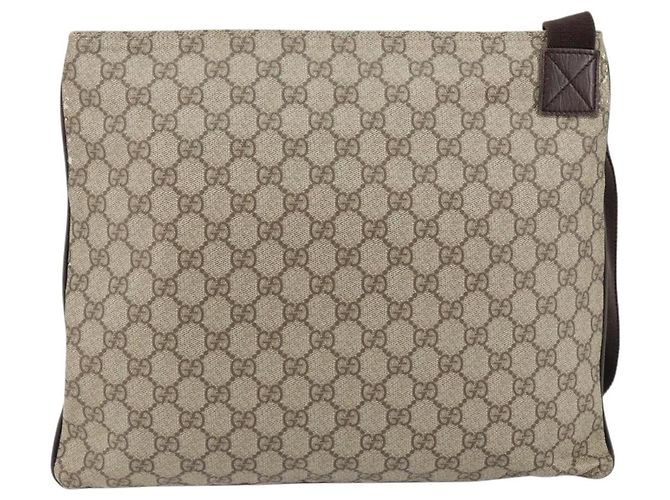 Gucci GG Supreme Schultertasche aus PVC-Leder Beige Silber 141198 Auth bs30937 - Ansicht 2