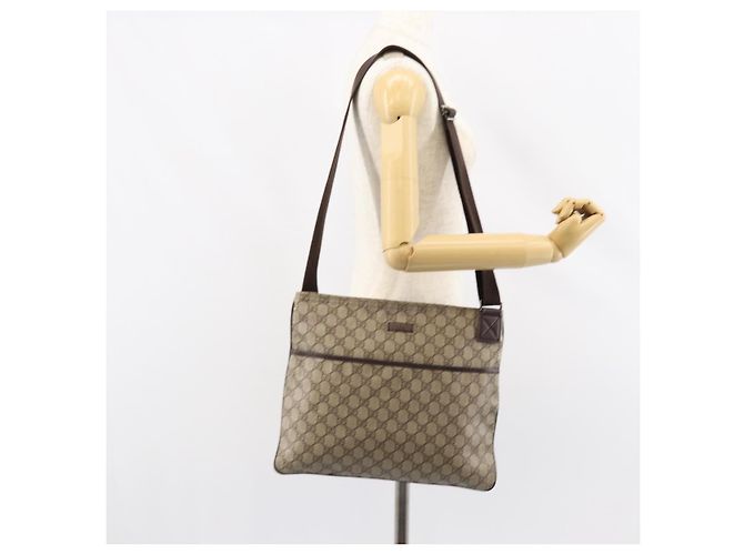 Gucci GG Supreme Schultertasche aus PVC-Leder Beige Silber 141198 Auth bs30937 - Ansicht 25