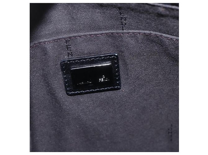 FENDI Zucchino Canvas Schultertasche Schwarz Silber Auth ka081 - Ansicht 10