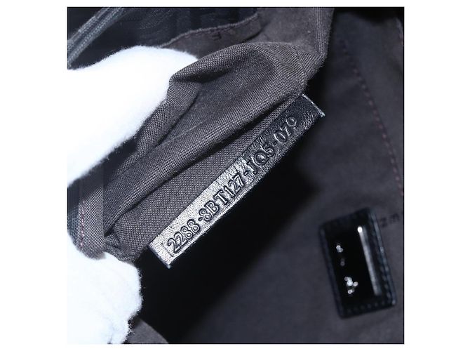 FENDI Zucchino Canvas Schultertasche Schwarz Silber Auth ka081 - Ansicht 12